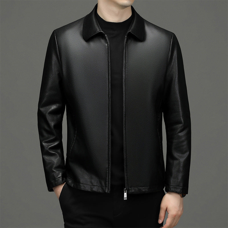 Lapel Ecological Men's Leather Jacket