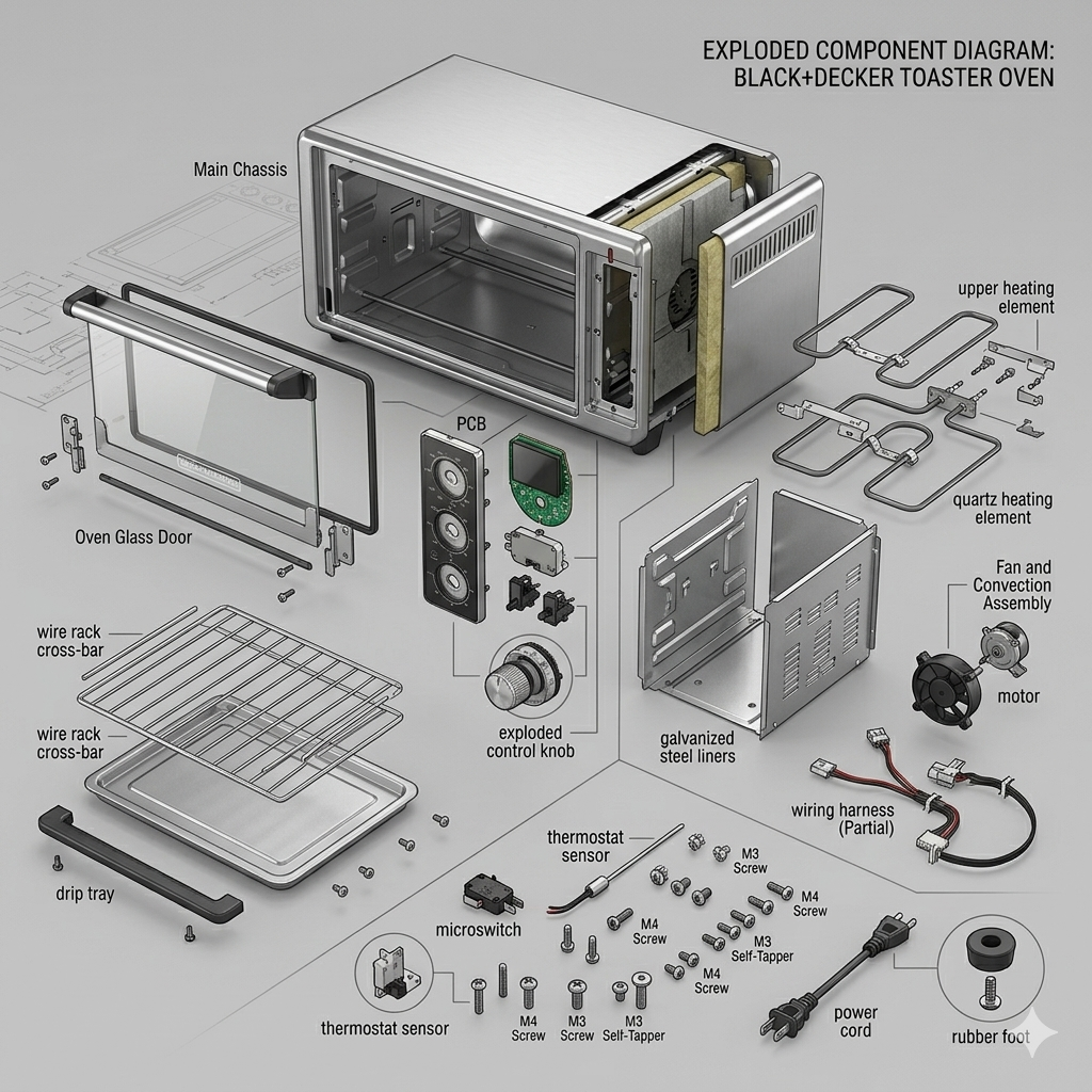 Countertop 8-Slice Toaster Oven Stainless Steel/Black