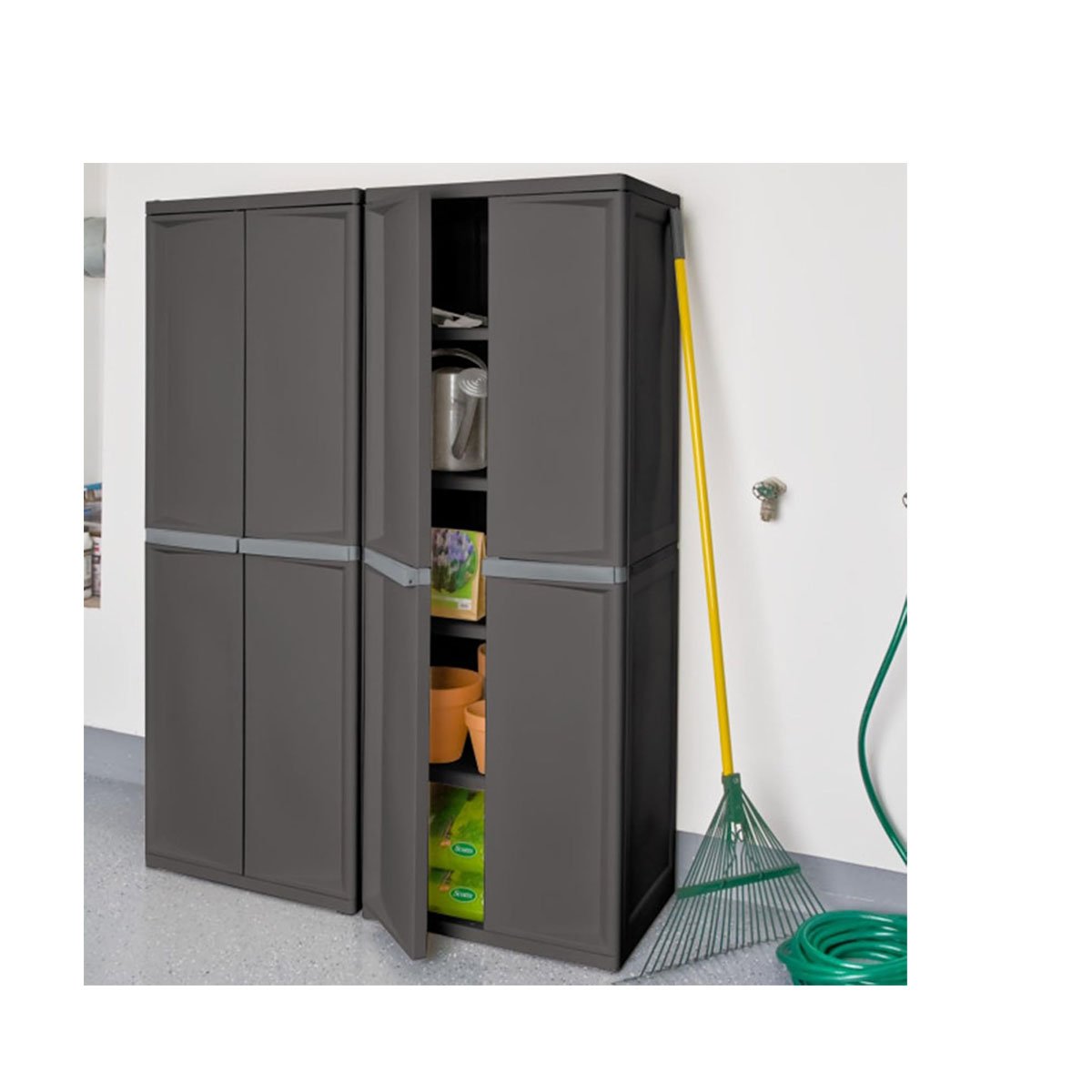 Sterilite 4-Shelf Utility Storage Cabinet with Doors - Flat Gray