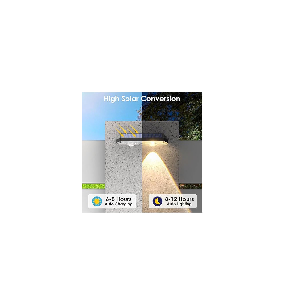 Solar Wall Washer Fence Light Outdoor Waterproof LED Deck Light