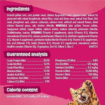 Friskies Gravy Swirlers Dry Cat Food, Chicken & Salmon Flavors with Gravy, 22 lb Bag