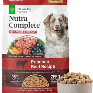 Ultimate Pet Nutrition Nutra Complete Freeze-Dried Raw Dog Food, Beef Recipe, 1 lb